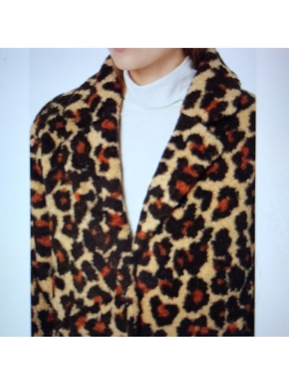 Daily Ritual Women’s Brown & Black Leopard Teddy Bear Lapel Coat Size Small - Picture 3 of 13